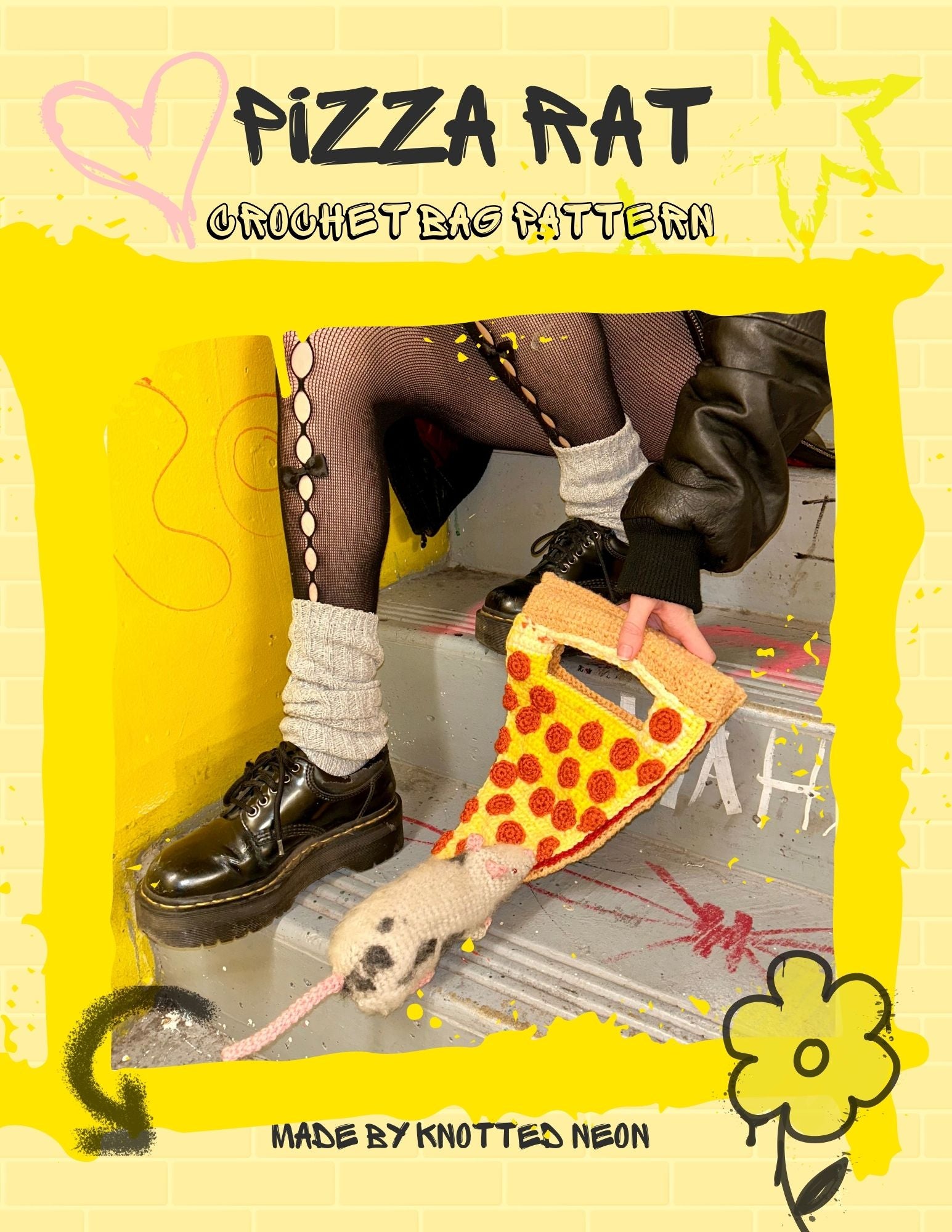 Pizza Rat Bag Crochet Pattern – Knotted Neon