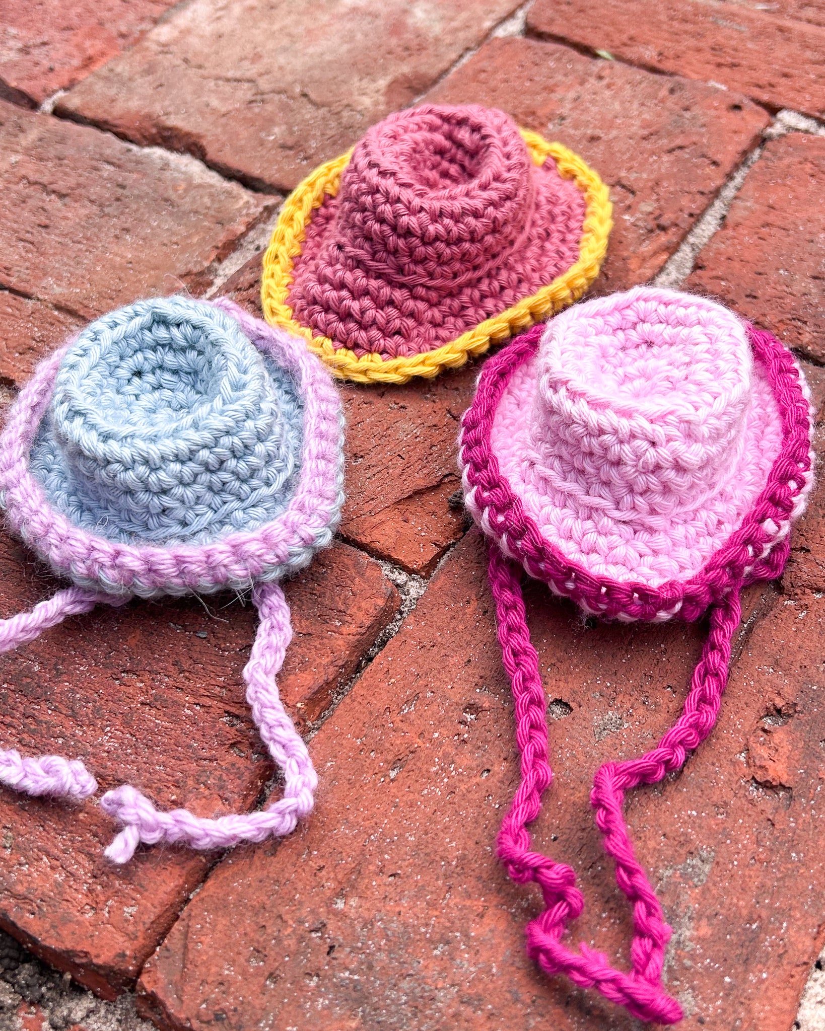 Mini Crochet Cowboy Hat Pattern Knotted Neon Mini Crochet Cowboy Hat Pattern Knotted Neon